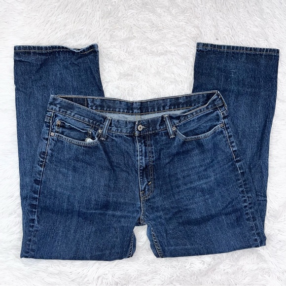 LEVI’S Men’s 514 Straight Leg Dark Wash Blue Denim Jeans 38 - Picture 1 of 11